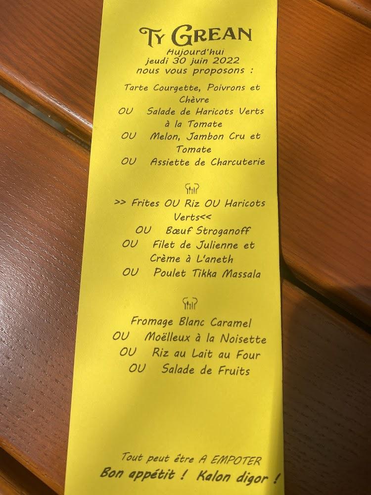 Ty Grean - Menu Image 1